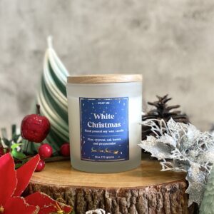White christmas scented organic soywax candle