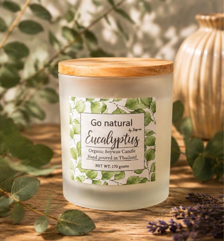Eucalyptus soywax candle with eucalyptus essential oik Eucalyptus soywax candle